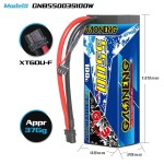 GNB GAONENG 5500MAH 3S 11.1V 100C 200C XT60 Cabled Hard Case RC LiPo Battery RC Car 1/8 1/10 Updated From 5000MAH 5200MAH